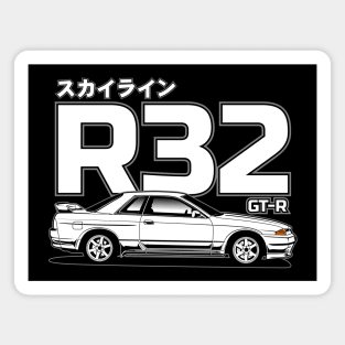 Skyline R32 GT-R White Print Magnet